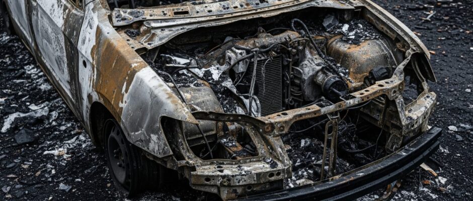 കാർ പൊട്ടിത്തെറിച്ച് അപകടം