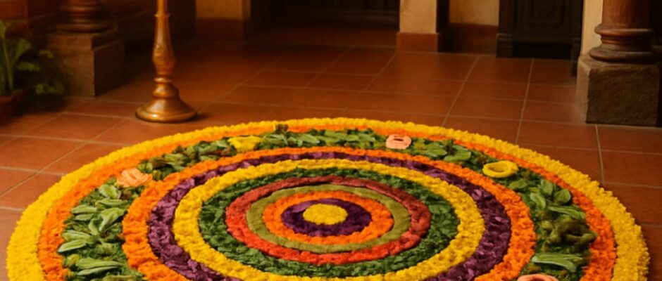 അജൈവ മാലിന്യങ്ങൾ കൊണ്ട് പൂക്കളം;