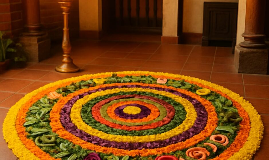 അജൈവ മാലിന്യങ്ങൾ കൊണ്ട് പൂക്കളം;