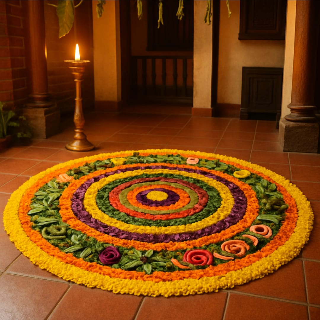 അജൈവ മാലിന്യങ്ങൾ കൊണ്ട് പൂക്കളം; ശുചിത്വ മിഷന്റെ വേറിട്ട ഓണാഘോഷം ശ്രദ്ധേയമായി