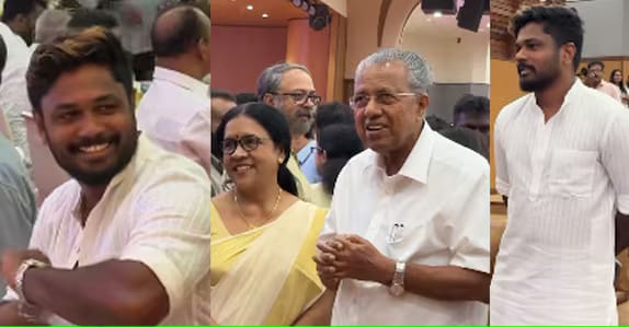 ദുബായിലേക്ക് പുറപ്പെടും മുൻപ് മുഖ്യമന്ത്രിയുടെ ഓണവിരുന്നിൽ പങ്കെടുത്ത് സഞ്ജു സാംസൺ, ഒപ്പം ബേസിലും