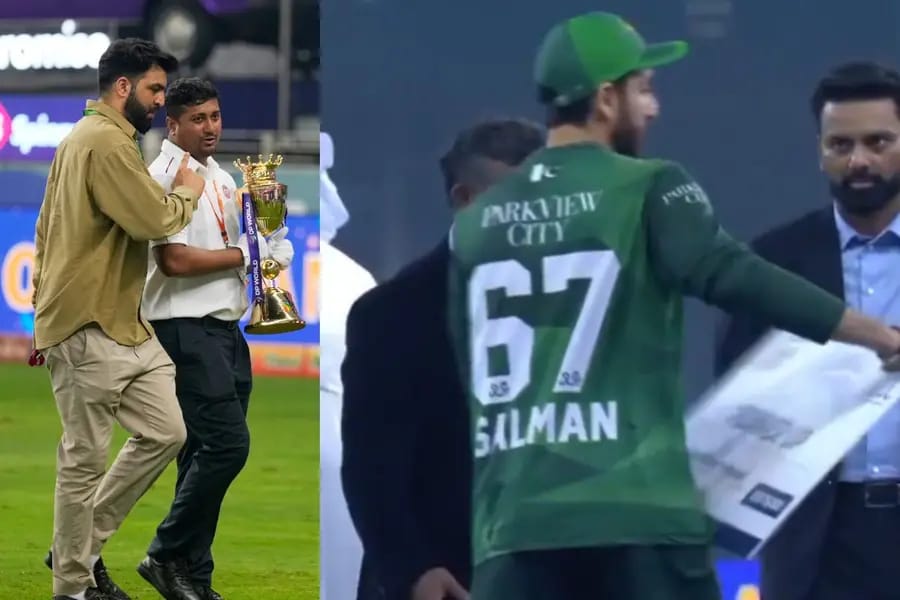 റണ്ണേഴ്സ് അപ്പ് ചെക്ക് നിലത്തെറിഞ്ഞ് ആഗ, കൂവിവിളിച്ച് കാണികൾ; ട്രോഫിയുമായ മറ്റൊരാൾ കടന്നു