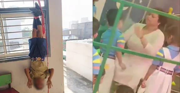 ഹോം വർക്ക് ചെയ്യാത്തതിന് ക്രൂരത: രണ്ടാം ക്ലാസുകാരനെ തലകീഴായി കെട്ടിയിട്ട് തല്ലി പ്രിൻസിപ്പലും ഡ്രൈവറും