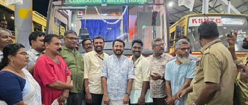 കെ.എസ്.ആർ.ടി.സി. ഫ്ലാഗ് ഓഫിൽ രാഹുൽ മാങ്കൂട്ടത്തിൽ;