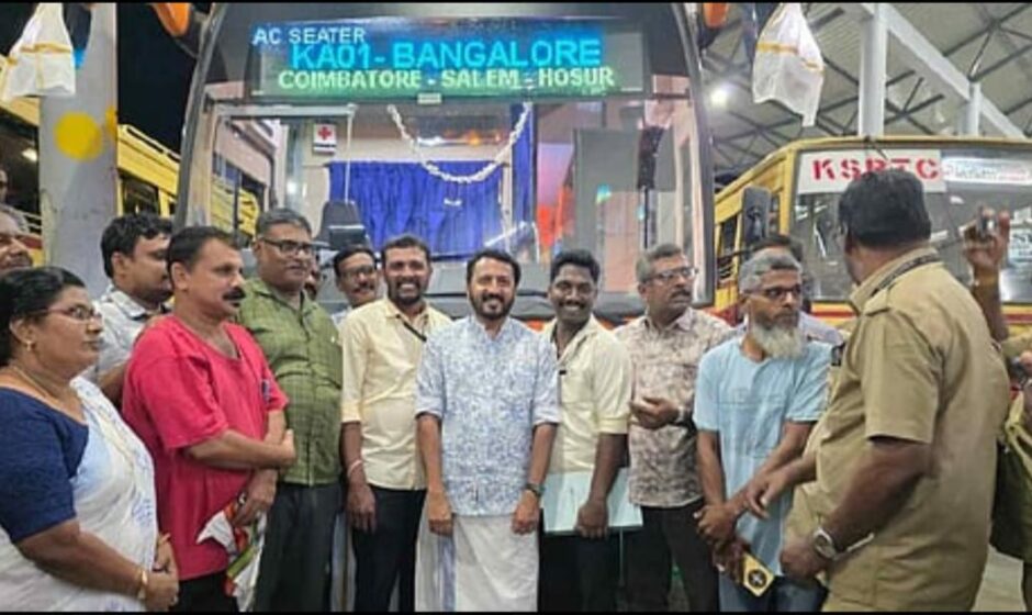 കെ.എസ്.ആർ.ടി.സി. ഫ്ലാഗ് ഓഫിൽ രാഹുൽ മാങ്കൂട്ടത്തിൽ;