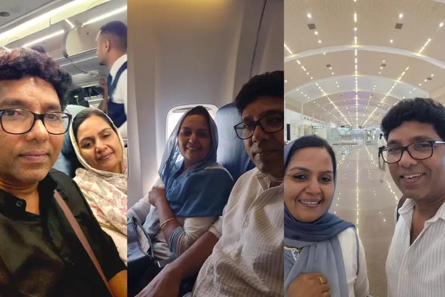 ‘അവൾക്ക്‌ ഇനി അടുക്കളയിൽ നിന്ന് ഒരു മോചനം വേണ്ടേ?’; ഭാര്യയുമൊത്തുള്ള ആദ്യ വിമാനയാത്രയുടെ സന്തോഷം പങ്കുവെച്ച് നിയാസ്