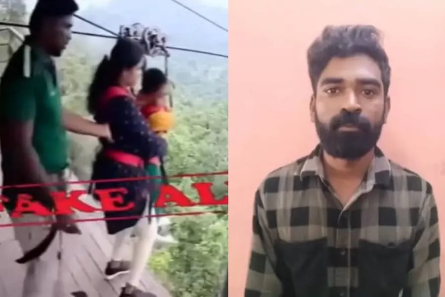 സഞ്ചാരികളെ ഭീതിയിലാക്കി: സിപ്പ്‌ലൈൻ അപകടമെന്ന വ്യാജ വീഡിയോ പ്രചരിപ്പിച്ച ആലപ്പുഴ സ്വദേശി അറസ്റ്റിൽ