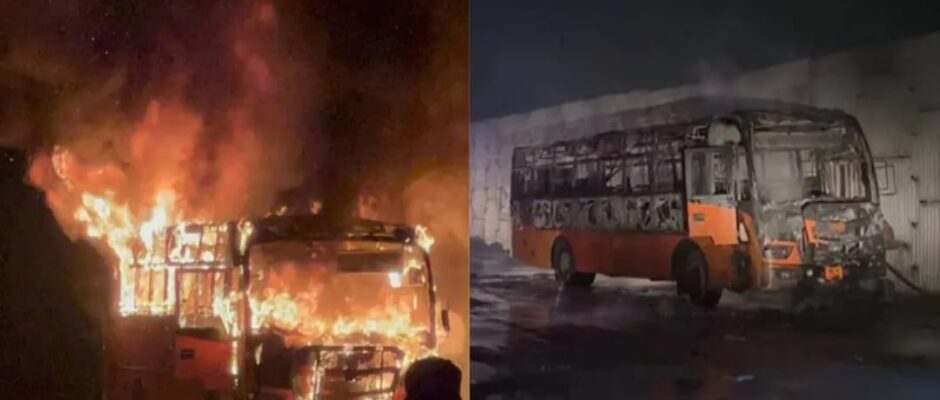 ബെംഗളൂരു-കോഴിക്കോട് കെഎസ്ആർടിസി ബസ് കത്തിനശിച്ചു;