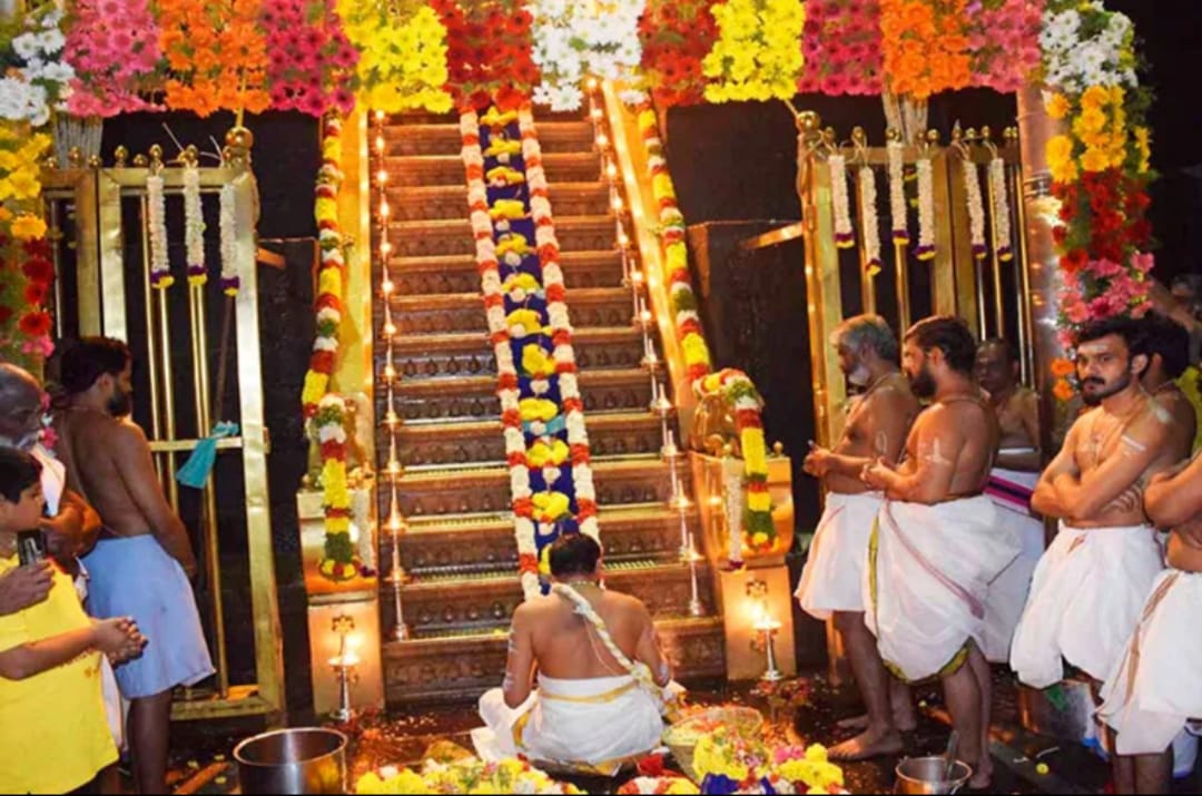 ശബരീശ സന്നിധിയിൽ ഇന്ന് മണ്ഡല പൂജ; ശരണം വിളികളാൽ മുഖരിതമായി സന്നിധാനം