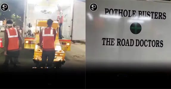 റോഡിലെ കുഴികൾ മിനിറ്റുകൾക്കുള്ളിൽ അടയ്ക്കും; റോഡ് ഡോക്ടർ ജോലി തുടങ്ങി
