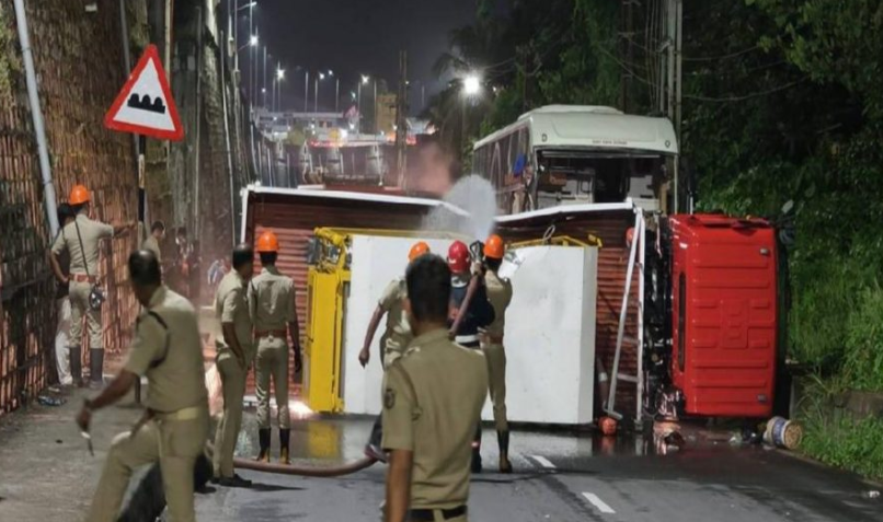 വടക്കാഞ്ചേരിയിൽ ബസും സിഎൻജി ലോറിയും കൂട്ടിയിടിച്ച് 9 പേർക്ക് പരിക്ക്