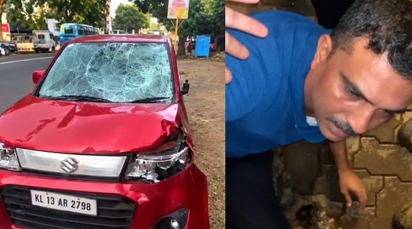 മദ്യലഹരിയിൽ എസ്.ഐ ഓടിച്ച കാറിടിച്ച് മൂന്ന് പേർക്ക് പരിക്ക്; നാട്ടുകാർ പിടികൂടി പൊലീസിലേൽപ്പിച്ചു